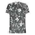 thumbnail image 7 of JTZGDY Henley Tops for Women Dressy Casual Summer Boho Floral Pattern Printed Short Sleeve Button V Neck Graphic T-Shirts Loose Oversized Tunic Blouse Gray#01 XXL, 7 of 7