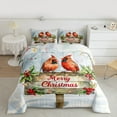 thumbnail image 2 of Manfei Christmas Bird Robin Bedding Comforter Set for Kid, Flower Plant Twin Comforter Sets, Winter Animal Reversible Bedding Set, Lightweight Room Decor, 2-Piece, 2 of 8
