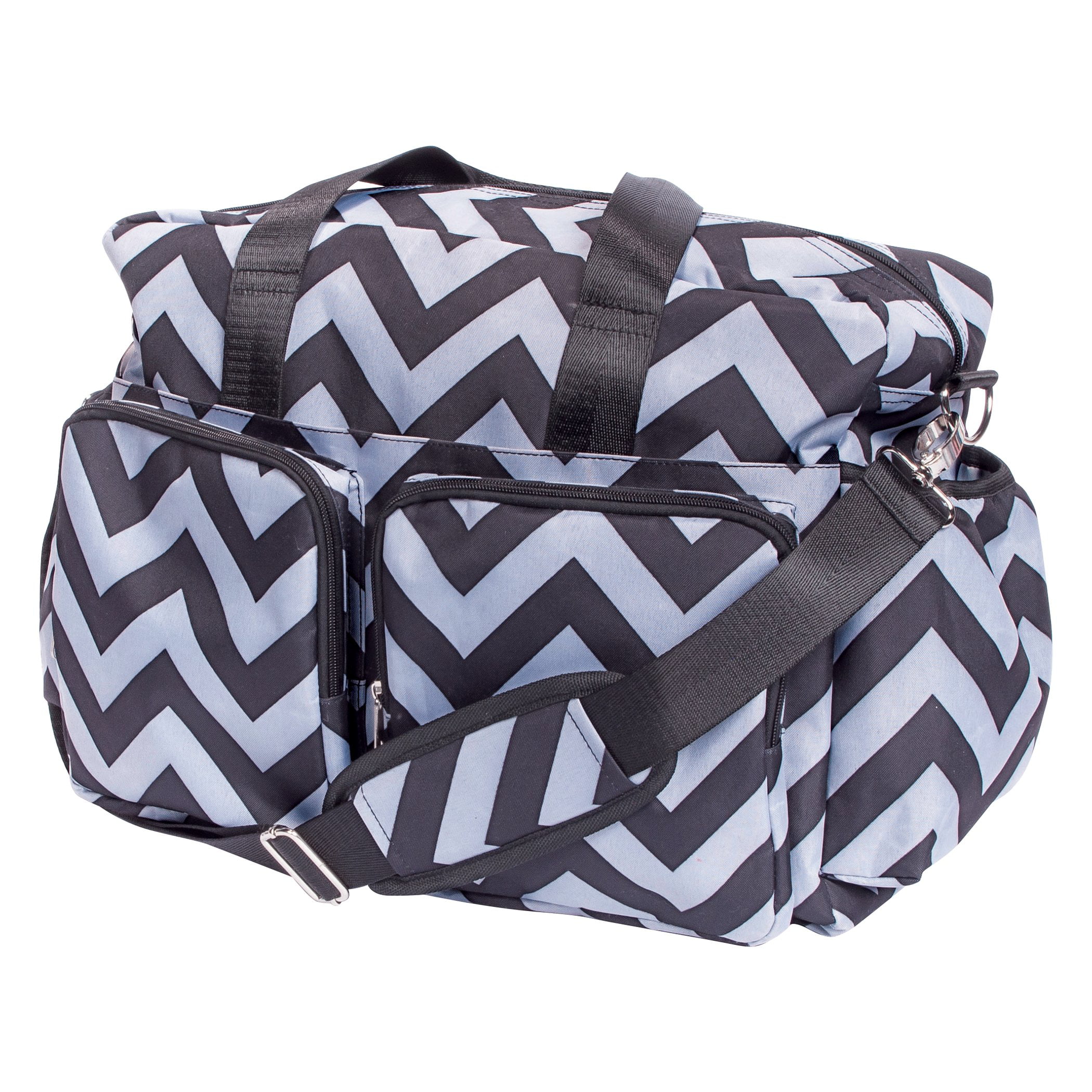Trend Lab Chevron Deluxe Duffle Diaper Bag, Black/Grey | Walmart Canada