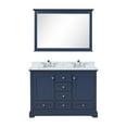 thumbnail image 3 of Dukes 48 in W Navy Blue Double Vanity, Carrara Marble Top, Faucet Set, and 46 in Mirror, 3 of 10