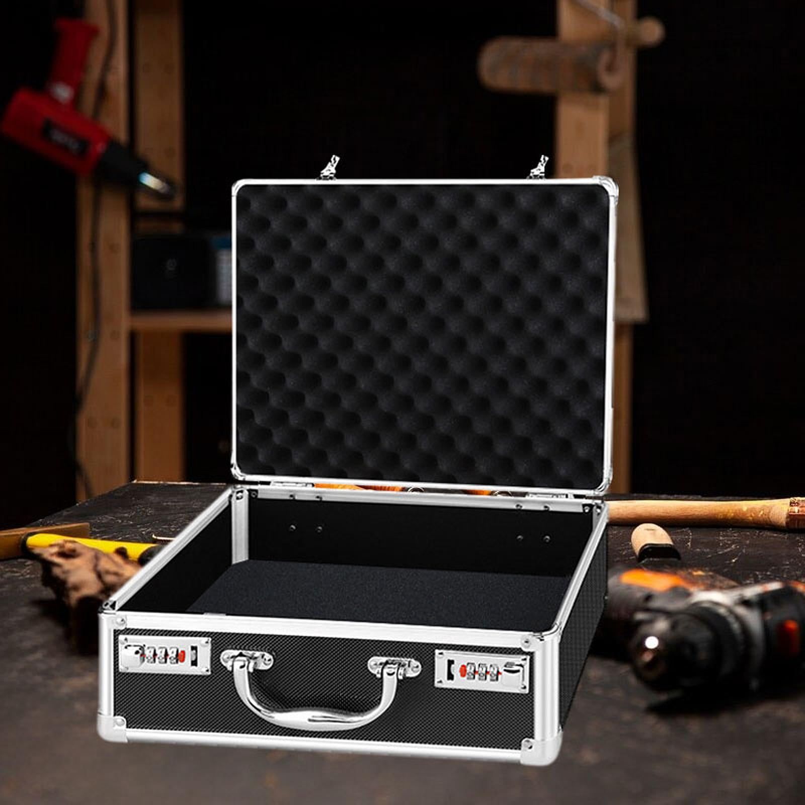 MAGIDEAL Portable Storage Case Anti Shock Empty Briefcase with Password Lock Tool Box S