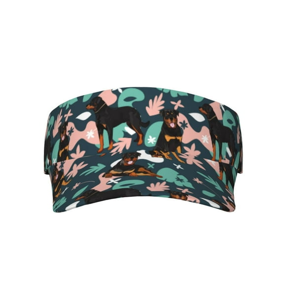 KLL Sport Sun Visor Hats Ball Caps Empty Top Baseball Sun Cap for Men Women-Rottweiler