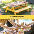thumbnail image 6 of Spring Groundhog Table Cloths for 3 Foot Rectangle Tables, Watercolor Sunflower Botanical Pink Plaid Patio Waterproof Elastic Fitted Tablecloths, Washable Rectangular Table Cover for Camping, 6 of 8