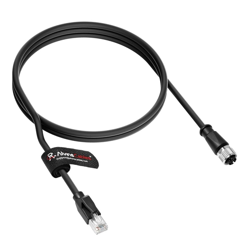 Alvin's Cables M12 X-Code 8 Pin Female to RJ45 Ethernet Cable Cat6a High-Flex Shielded for Cognex Keyence Basler Industrial Automation Fieldbus Module 6.56ft/2M