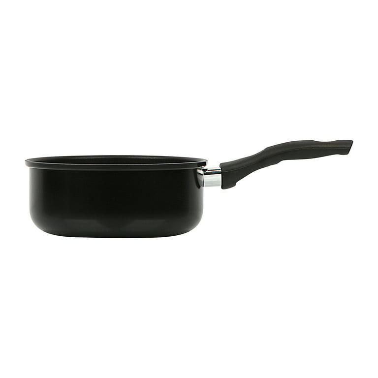 Mainstays 3 Piece Non-Stick Sauce Pans, Black, Set Includes 1Quart & 2Quart  Sauce Pan with Single Lid 