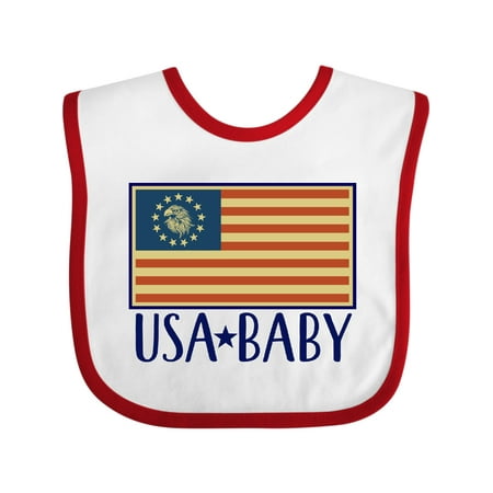 

Inktastic USA Baby Vintage US Flag Gift Baby Boy or Baby Girl Bib