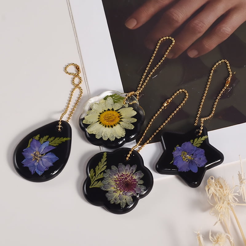 16PCS Silicone Jewelry Molds Kit with Holes DIY Heart UV Epoxy Resin Mold Necklace Keychain Pendants Earrings Making Mould Set