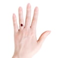 thumbnail image 4 of ANGARA Lab Grown 2 Ct Oval Ruby Classic Halo Engagement Ring for Women in 14K White Gold (Size-9x7mm) | July Birthstone, Birthday, Anniversary, Jewelry Gift for Women | Lab-Grown Ruby Ring, 4 of 7