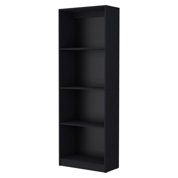 Dtwnek 4 Tier Wood Bookcase Bookshelf Books Display Storage Rack for Living Room, Office, Black