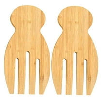 Scheam Natural Bamboo Salad Hands,2 Pcs Wood Salad Server,Handmade Serving Utensils,Fruit Claws Set,Kitchen Tools for Salad Serving,Party Picnic Supplies
