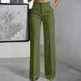 thumbnail image 3 of Resicozy High Waisted Straight Leg Suit Pants Women Business Casual Office Dress Trousers with Pockets Army Green XL, 3 of 7