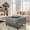 Slate Gray, variant on Square Leather Ottoman with Storage, Faux Leather Coffee Table with Lift Top,Upholstered Footrest Stool Toy Box Storage for Bedroom Living Room, Grey
