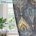 thumbnail image 4 of Yayeee Window Curtains Light Filtering 63"x42" Grommet Panel Pair Home Living Room Decor, Navy Blue Art Pattern, 4 of 7