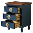 thumbnail image 7 of MDQMD Blue Nightstand with 3 Drawers and Floral Knob,Wood End Table with Storage,Vintage Bedside Table for Bedroom, 7 of 7