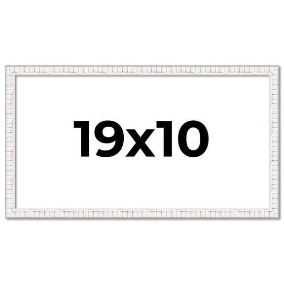 19x10 Frame White Real Wood Picture Frame Width 0.75 inches | Interior Frame Depth 0.5 inches |