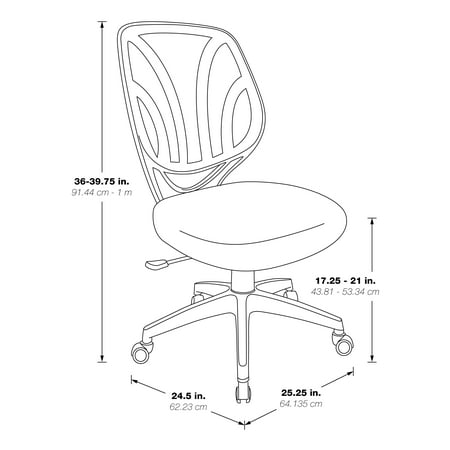 Office Star Products - Ventilated 5-Pointed Star Mesh Fabric Task Chair - Purple