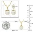 thumbnail image 5 of Dazzlingrock Collection Round 8mm Cultured Freshwater Pearl & White Diamond Solitaire Pendant with 18 inch Gold Chain for Women in 18K Yellow Gold (White Diamond 0.03 ctw, Color I-J, Clarity I1-I2), 5 of 6
