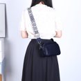 thumbnail image 3 of Bolso Bandolera Cuero Genuino para Mujer Hombro Fin Semana (oscuro) Azul, 3 of 9