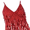 thumbnail image 6 of Zaldita Womens Sequins Tassel Flapper Ballroom Dress Asymmetric Fringe Tango Latin Dance Dress Red One_Size, 6 of 7