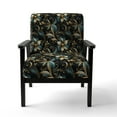 thumbnail image 4 of Designart "Hollywood Grandeur In Gold And Black II" Gold Floral Upholstered Accent Chair - Cottage Arm Chair For Bedroom, 4 of 5