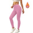 thumbnail image 4 of Ovbmpzd Pink Pants Yoga Slim-Leg High Wasited Fleece Petite Leggings Casual Tummy Control Leggings,XL, 4 of 6