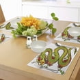 thumbnail image 4 of Ambesonne Dragon Place Mats Set of 4, Retro Folk Myth, Standard Size, Lime Green Marigold Red, 4 of 6
