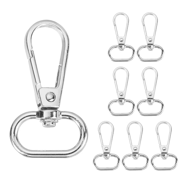 8Pack Swivel Clasp Hooks, 0.79" x 1.77" Swivel Purse Clips, Silver