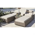thumbnail image 2 of 78" X 29" X 35" Brown 3Piece Outdoor Arm Chaise Lounge Set with  Cushions, 2 of 2