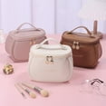thumbnail image 4 of POINTERTECK Faux Leather Cosmetic Bag Portable Handle Golden Letter Large Capacity Waterproof Zipper Multifunctional Travel Toiletry Makeup Pouch Travelling Use White One Size, 4 of 13