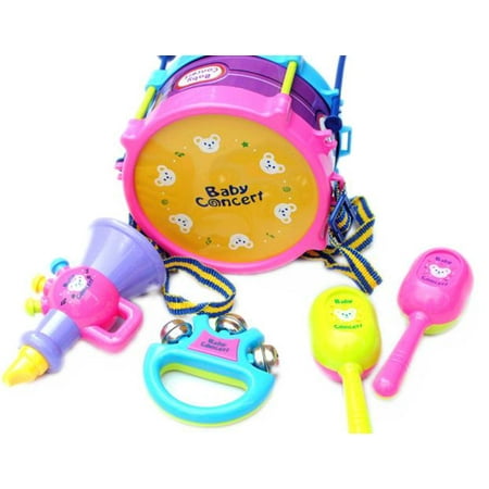 5pcs Kids Baby Roll Drum Musical Instruments Band Kit Children