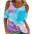 thumbnail image 1 of Blouses pour Femmes Blouses Décontractées à Manches Courtes et Col Rond, 1 of 1