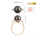 thumbnail image 4 of ANGARA Tahitian Cultured Pearl Ring with Trio Diamonds in 14K Rose Gold for Women | June Birthstone, Birthday, Anniversary, Jewelry Gift for Women | Pearl Ring, 4 of 8