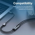 thumbnail image 4 of MMOBIEL 3.5mm Headphone Splitter TRRS 1 Male to 2 Female 0.9ft, 4 of 6