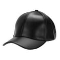 thumbnail image 4 of Unisex Leather Baseball Cap Outdoor Sport Adjustable Hat (Black), 4 of 9