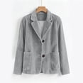 thumbnail image 6 of Cmfcve Womens Corduroy Blazer Fall Winter Dressy Casual Suit Jackets Long Sleeve Button Down Loose Fit Blazer Coat, 6 of 7