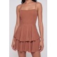 thumbnail image 3 of Women's Ruffle Tiered Tie Back Keyhole Mini Dress, 3 of 4