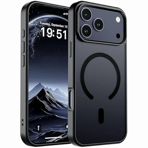 1997 Magnetic for iPhone 17 Pro Max Case (Compatible with MagSafe)(Military Grade Drop Protection) Translucent Matte Shockproof with Anti-Fingerprint Phone Cover 2025,Black
