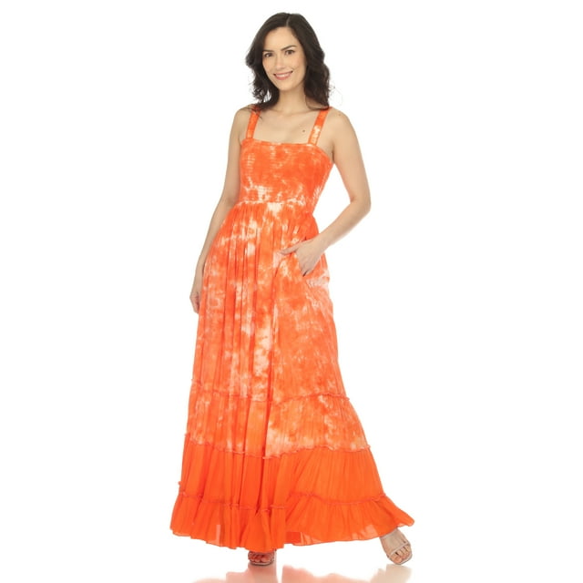 White Mark Robe Maxi à Volants Froncée pour Femme