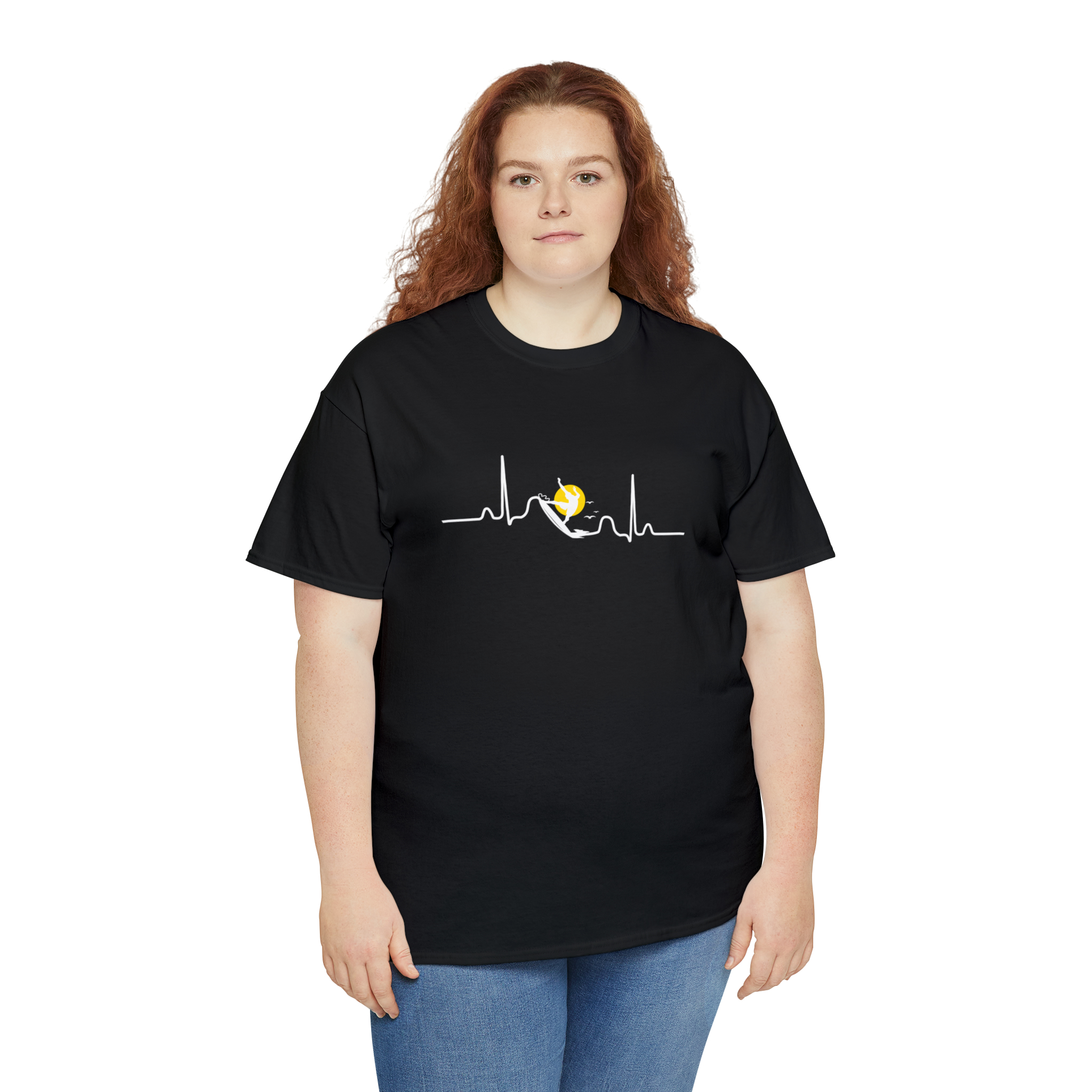 Surfing Heartbeat Shirt, Funny Surf Tee, Beach Vacation Gift Idea -ID: 1160