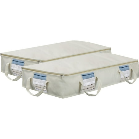 Closet Organizer Sets Sorbus underbed Organizer Storage Bag Set, Clear Window Panels, Carry Handles, Foldable, Great for Clothes, Bedding, Closets, Bedrooms, and More (Rectangle Storage Bag - 2 Pack) ()