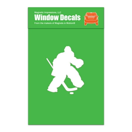 Ice Hockey Player Goalie Car Window Decal White