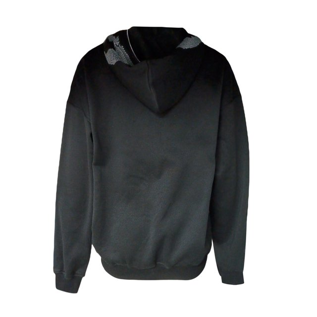 Faithtur Couple Spring Jacket, Rhinestone Letters Long Sleeve Hooded Loose Coat, Women Men Full Zip-Up Fall/Winter Jackets