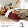 thumbnail image 7 of Christmas Gingerbread Man Bedding Duvet Cover Set Full Size 4 Pieces Red Buffalo Plaid Retro Funny Bedding Set with Zipper Closure, 1 Comforter Cover 86x86 Inches 1 Flat Sheet & 2 Pillow Cases, 7 of 7
