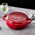 thumbnail image 4 of Bruntmor | 2-In-1 Enameled Cast Iron Cocotte Double Braiser Pan With Grill Lid, 4 of 7