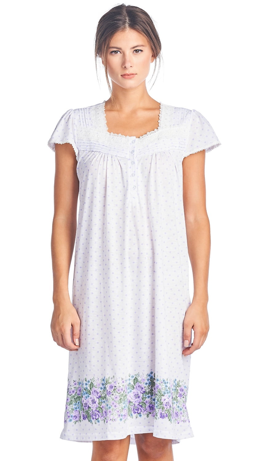 Casual Nights Women's Cap Sleeves Floral Lace Nightgown