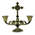 thumbnail image 2 of 2-Arm Religious Candle Holder Zinc Alloy Pillar Candle Stick Stand Wedding Centerpiece European Vintage Tabletop Taper Candle, 2 of 8