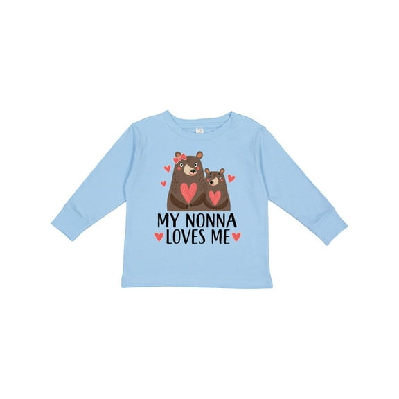 Inktastic My Nonna Loves Me Bear Boys or Girls Long Sleeve Toddler T-Shirt