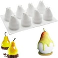 thumbnail image 2 of Dosaele Creative 3D Pear Shape Silicone Mousse Cake Molds Fruit Mould Bakeware Kitchen Baking Tool Decorating Supplies for Chocolate Chiffon Ice Creams Dessert Bakeware DIY Ice Cube Tray Decorating, 2 of 5