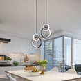 thumbnail image 3 of ADISUN Modern Led Pendant Lights Island Lights Fixture, Adjustable Chandeliers 24W Creative Round Lamp, Black, 3 of 7