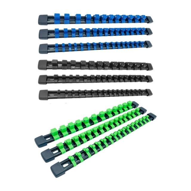 9x organizadores de sockets accesorios para soportes de enchufes profesionales resistentes al desgaste de desgaste resistente para el cajón de Negro Verde y Azul